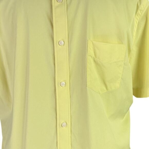 Untuckit Shirt Men XL Yellow Gironde Performance Short Sleeve Botton-Up Stretch - Picture 3 of 6